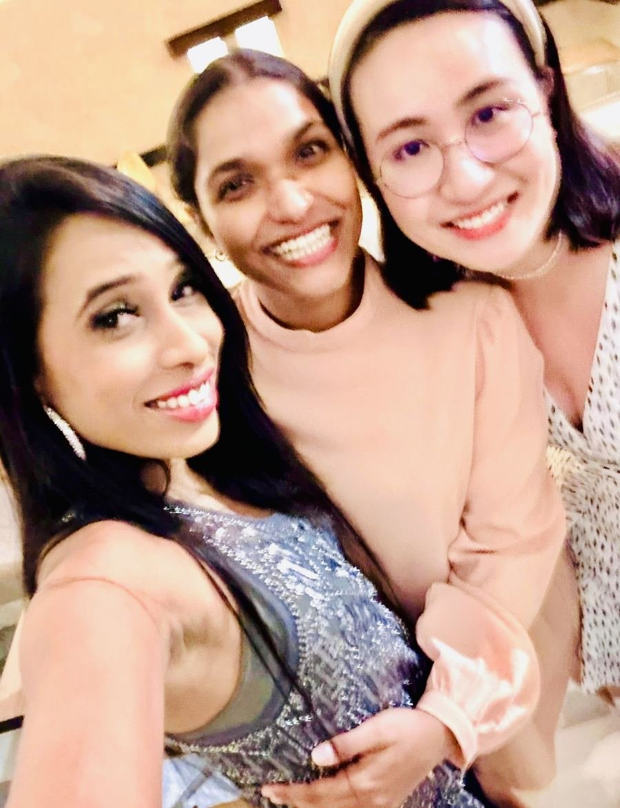 Candid moment with clients